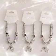 ♡チャーム付きブレスレット♡ 2紫 ジュエリー チェーン ブレスレット