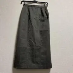 ダークグレー タイトスカート ボタン付き9号