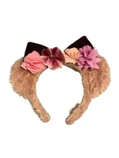 【ディズニー】シェリーメイ花飾り付きベージュカチューシャ