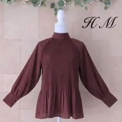 H&M プリーツハイネックブラウス M