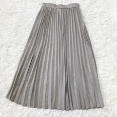 【美品】r.p.s プリーツロングスカート グレージュ M ウエストゴム