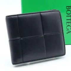 【極美品】BOTTEGA VENETA 二つ折り財布　カセット　黒