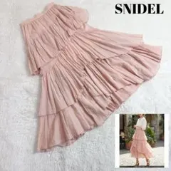 週末お値下げ❤︎試着のみ❤︎スナイデル　コットンシフォンティアードスカート黒 一枚で華やかに ティアードスカート（マキシ・ロングスカート） | SHOO