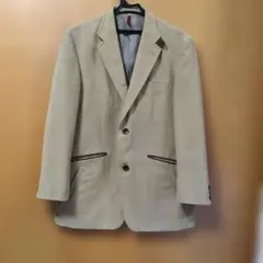 自由区　メンズ テイラードジャケット　シングル　スエード風　　春秋　Mサイズ