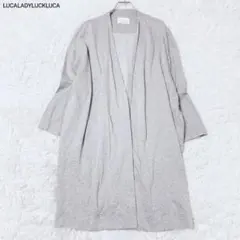 ルカレディラックルカ　カーディガン　ロング　ボタンレス　ショールカラー　グレーのサムネイル