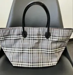 Burberrys バーバリー ブルーレーベル ノバチェック 舟形トート レザー