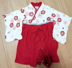 ベビー　袴ロンパース　女の子　お食い初め 100日祝い お正月 初節句