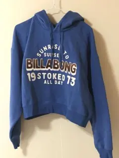 BILLABONG 青 クロップドパーカー M 難あり