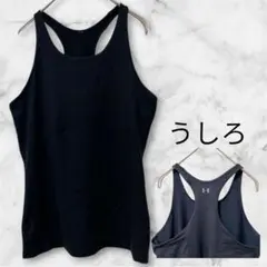 アンダーアーマー レーサーバック タンクトップ　黒 M~L相当 ヨガ スポーツのサムネイル