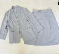 美品✨スーツカンパニー　ノーカラー スカートスーツ L 夏