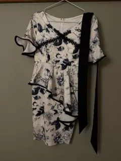 花柄 ペプラム ミニドレス Sサイズ