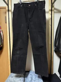 Wrangler ブラックデニム ストレートパンツ