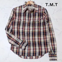 TMT 長袖 チェック柄シャツ ウエスタンシャツ Mサイズ