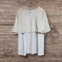 アースミュージックアンドエコロジー Vネック チュニック フレアスリーブ半袖