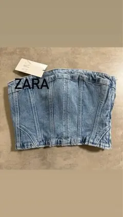 ZARA デニムビスチェ Mサイズ ライトブルー