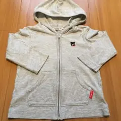 ミキハウス ダブルビー薄手天竺パーカー　グレー　90センチ