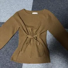 grove ニット セーター ブラウン リボン