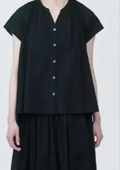 今季／新品タグ付無印良品／大きいサイズL／強撚ボイル／フレンチスリーブブラウス残