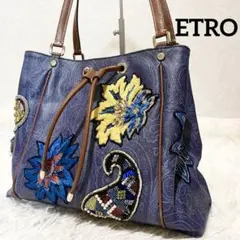 希少✨ エトロ トートバッグ ショルダーバッグ ペイズリー ビーズ装飾 