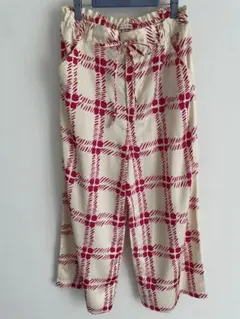 UNIQLO チェック柄 ワイドパンツ Lサイズ