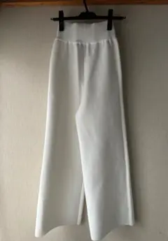 【新品タグ付】searoomlynn ニットワイドパンツ ホワイト