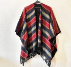美品90s vintage エスニック柄ポンチョショール ストールのサムネイル