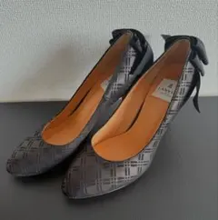 LANVIN en Bleu ヒールリボンパンプス23.5cm