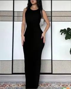 ブラック ノースリーブ ワンピース S/M