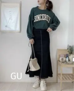 GU 黒 マーメイドフレアスカート