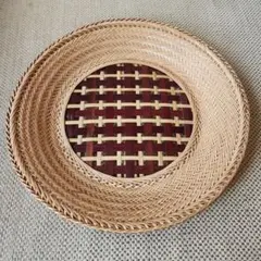 おしゃれな竹製 編み込みデザイン 盛籠 直径28cm
