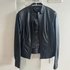 値下げ美品　黒 羊革レザー ジャケット レディース