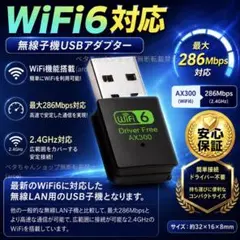 24時間以内発送！WiFi6無線LAN USB子機アダプタ09064