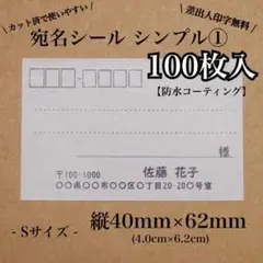 【防水加工】宛名シール シンプル① Sサイズ　RS-1