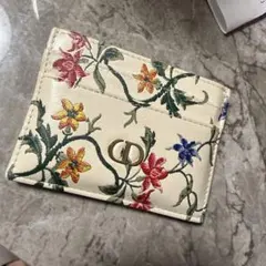 Dior 花柄刺繍 カードケース