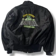 90s USA製 John Deere 企業 刺繍 中綿 ワークジャケット 古着