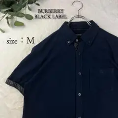 人気 BURBERRY BLACKLABEL M ノバチェック入り 半袖シャツ