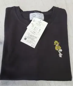 しまむら 水森亜土Tシャツ 刺繍入り 淡黒 Mサイズ