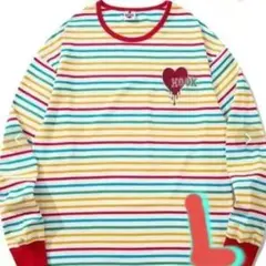 新品♦短期間限定、値下げしました♦✨フック✨♦溶けるハート刺繍　ボーダー　長袖Ｔ