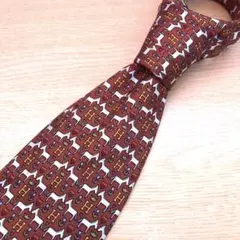 Hermes エルメス ネクタイ 高級 総柄 シルク 馬 H柄 小紋柄 ハート