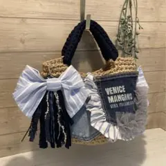 Ｎｏ．623 ハンドメイドバッグ デニムリメイクバッグ リメイクデニムバッグ