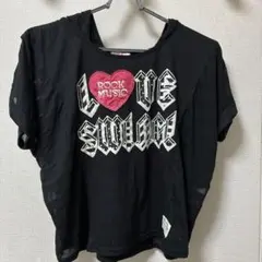 Pink-latte フード付き半袖Tシャツ ブラック XSのサムネイル