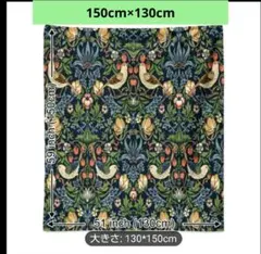 いちごと野鳥のデザイン：大判ブランケット・ソファカバー・150cmx130c