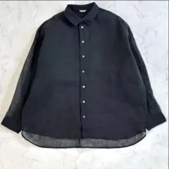 アーツアンドサイエンス リネン 長袖シャツ ブラウス 黒のサムネイル