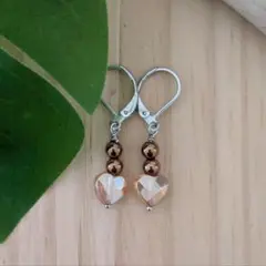 サーフィンピアス✩クリスタルハートピアス