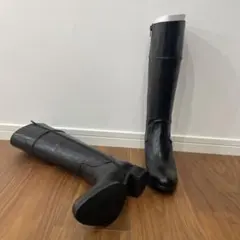 新品未使用　cavacava ブラックレザー ロングブーツ 本革　23センチ
