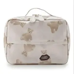 【おむつ替えマットのおまけ付き】ジェラートピケ ベア総柄おむつポーチ