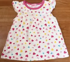 ミキハウス　Hot Biscuits ハート柄 Tシャツ 80cm(日本製)