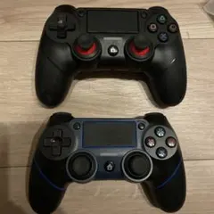 PS4 ワイヤレスコントローラー ブラック/レッド & ブラック/ブルー　社外品