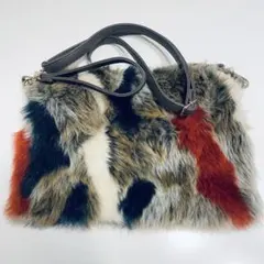 【anap mimpi】MIXフェイクファークラッチバッグ