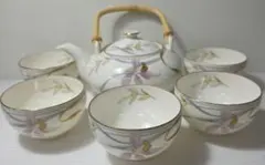 保谷謹製 金彩 蘭 茶器揃 急須 湯呑み 日本茶 茶碗 茶器